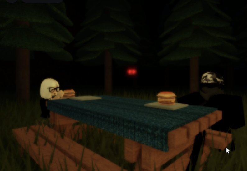 Campfire picnic cutscene