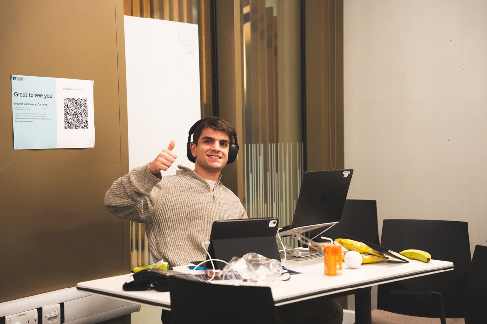 Robert building at a hackathon